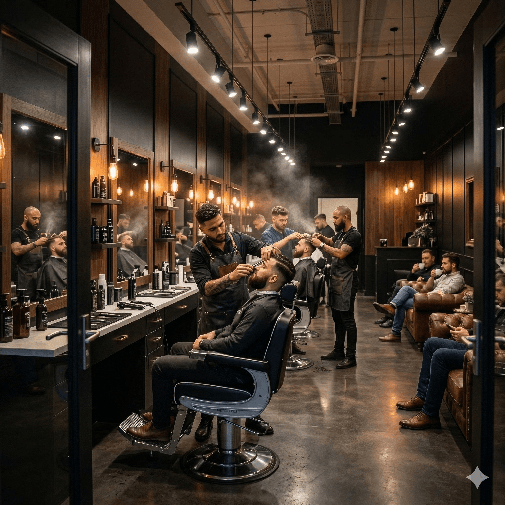 Interior de la barbería El Caballero